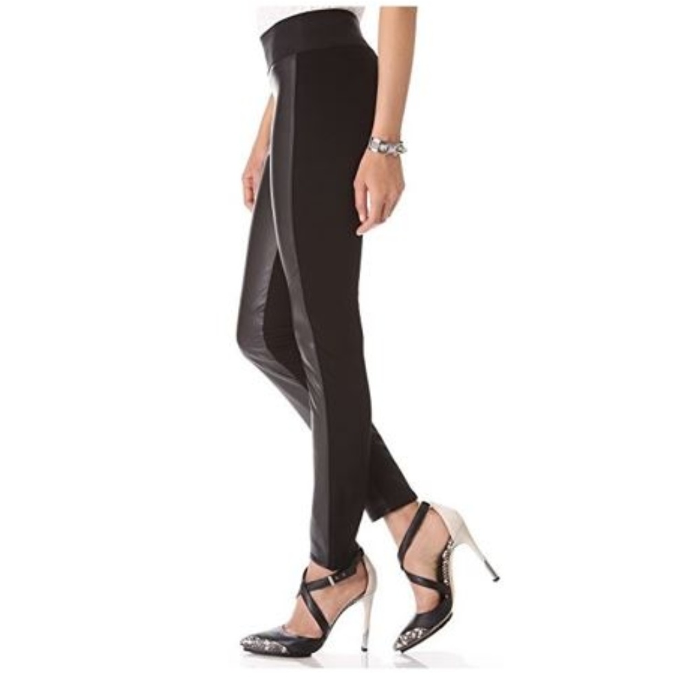 PAIGE Paloma Vegan Leather Leggings Black XS - Picture 2 of 7